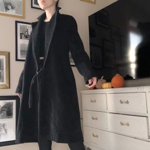 Grey Wool Blend Mid Length Coat S/M